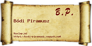 Bódi Piramusz névjegykártya
